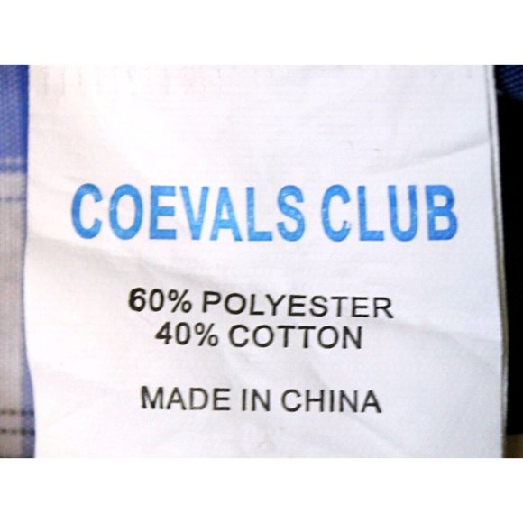 Coevals Club Men Sz L Plaid Western Shirt Pearl Snap Button Blue Black White - Picture 10 of 11